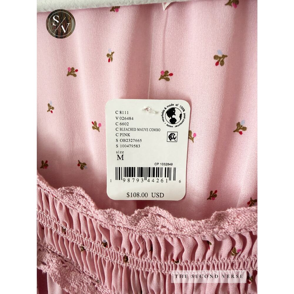 NWT Free People Adore You Blouse Top Floral Pink Size Medium - Picture 11 of 14